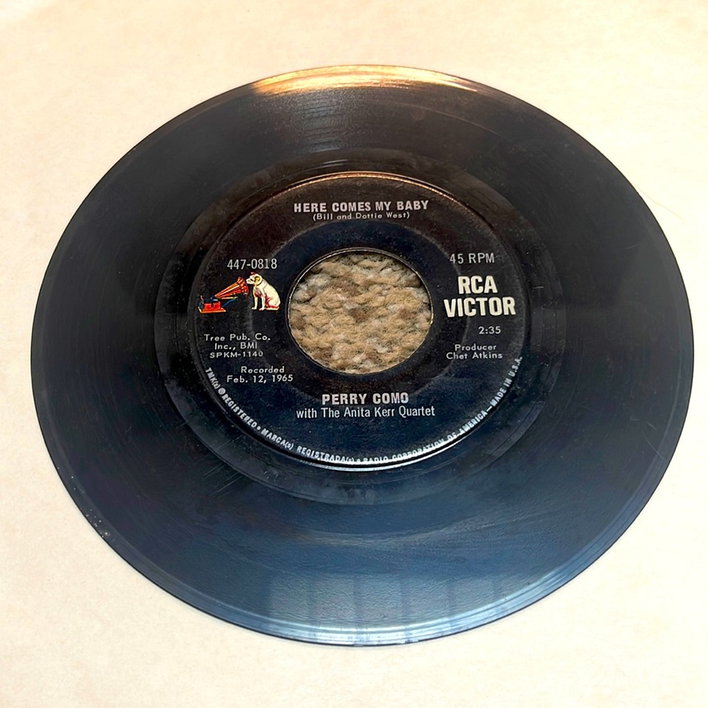 Perry Como Vintage Vinyl 45 R.P.M. Record